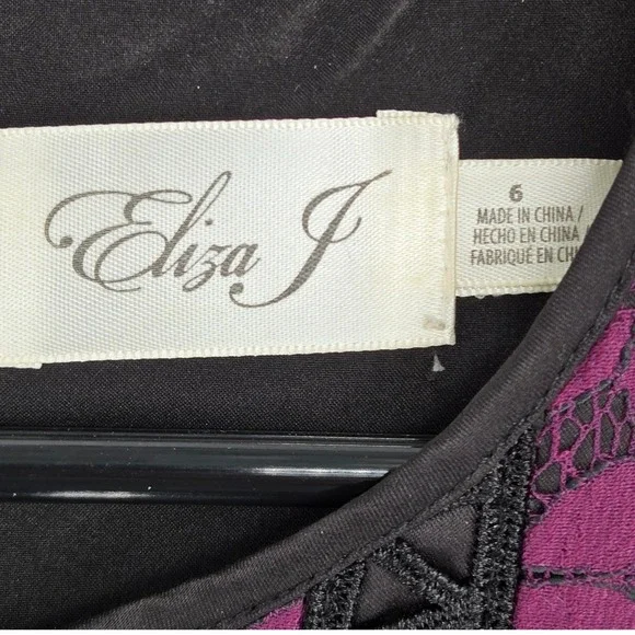 Eliza J Size 6 Fit & Flare Womens Lace Cocktail Party Elegant Evening Dress - Picture 3 of 11